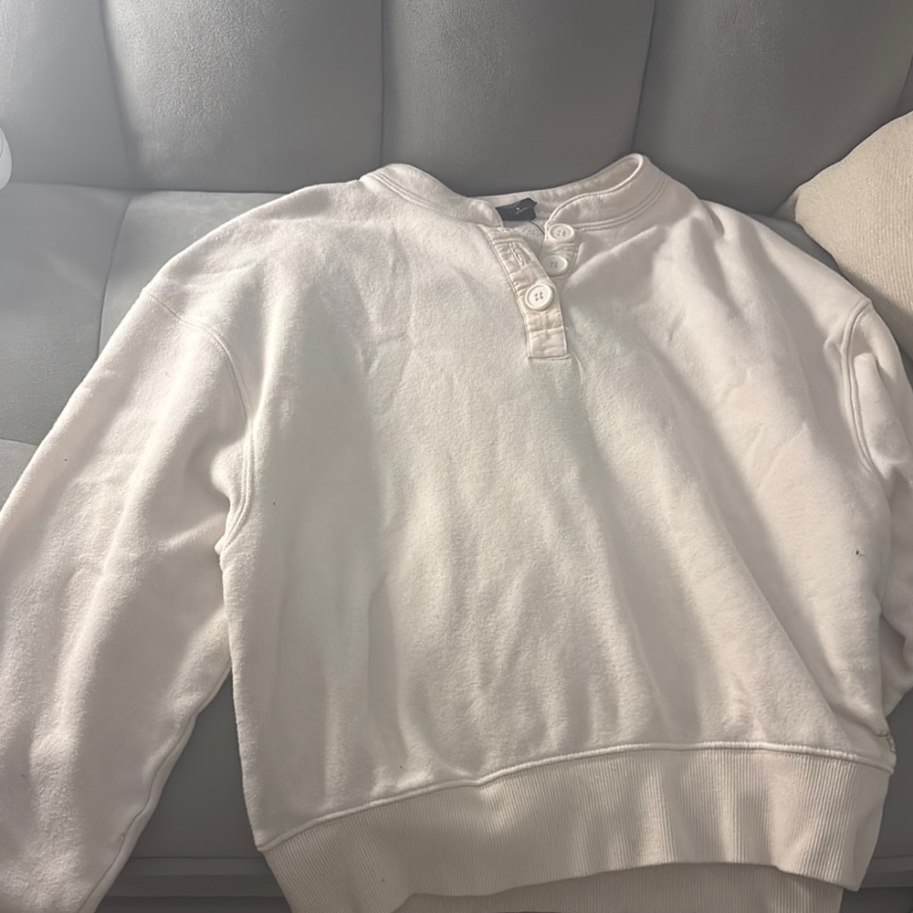 White Henley Sweatshirt